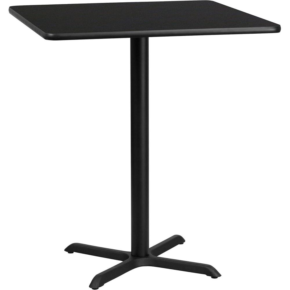 image:imageFlash Furniture 36 Square Natural Laminate Table Top with 30 x 30 Bar Height Table BaseBlack