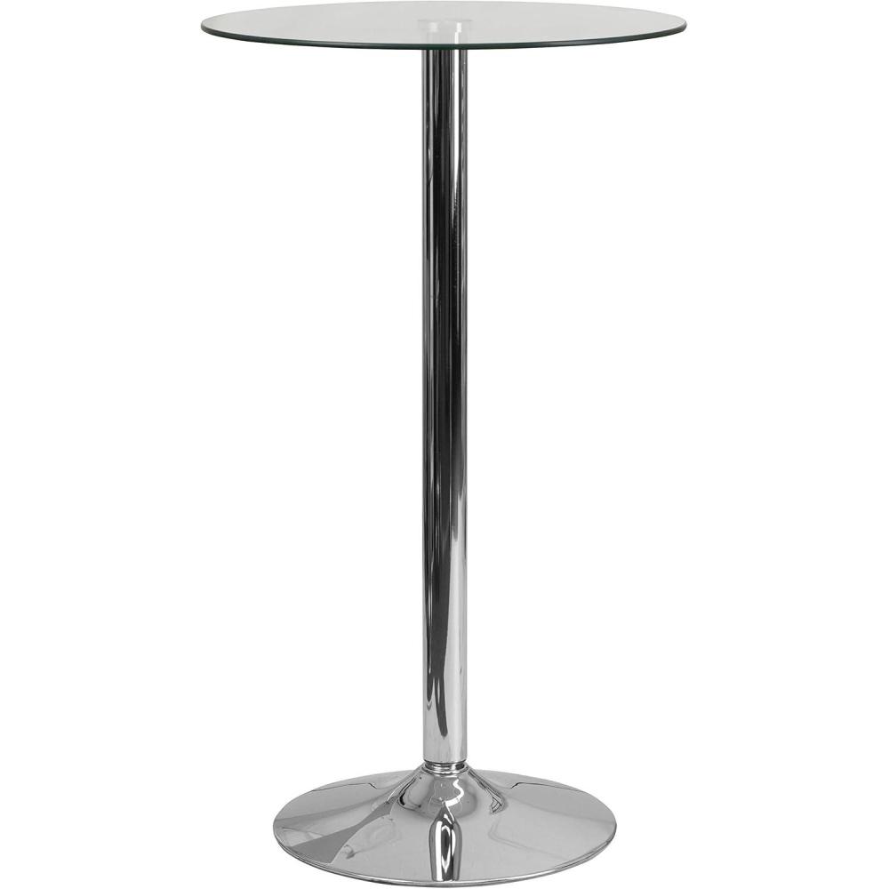 image:imageFlash Furniture Kenneth Commercial 235 Round Tempered Glass Table with 355H Chrome Base
