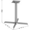 Flash Furniture 30″ x 30″ Restaurant Table X-Base with 3″ Diameter Table Height Column, Commercial X-Base Cast Iron Restaurant Table Base, Black(Solid)