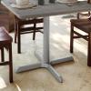 Flash Furniture 30″ x 30″ Restaurant Table X-Base with 3″ Diameter Table Height Column, Commercial X-Base Cast Iron Restaurant Table Base, Black(Solid)
