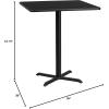 Flash Furniture 36” Square Natural Laminate Table Top with 30” x 30” Bar Height Table Base(Black)