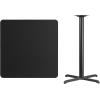 Flash Furniture 36” Square Natural Laminate Table Top with 30” x 30” Bar Height Table Base(Black)