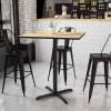 Flash Furniture 36” Square Natural Laminate Table Top with 30” x 30” Bar Height Table Base(Natural)