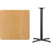 Flash Furniture 36” Square Natural Laminate Table Top with 30” x 30” Bar Height Table Base(Natural)