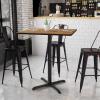 Flash Furniture 36” Square Natural Laminate Table Top with 30” x 30” Bar Height Table Base(Walnut)
