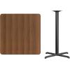Flash Furniture 36” Square Natural Laminate Table Top with 30” x 30” Bar Height Table Base(Walnut)