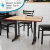 Flash Furniture 5″ x 22″ Restaurant Table T-Base with 3″ Diameter Table Height Column, Commercial T-Base Cast Iron Restaurant Table Base, Black(Black)