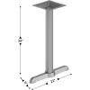 Flash Furniture 5″ x 22″ Restaurant Table T-Base with 3″ Diameter Table Height Column, Commercial T-Base Cast Iron Restaurant Table Base, Black(Silver)