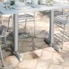 Flash Furniture 5″ x 22″ Restaurant Table T-Base with 3″ Diameter Table Height Column, Commercial T-Base Cast Iron Restaurant Table Base, Black(Silver)