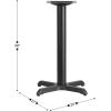 Flash Furniture Beverly 22” x 22” Restaurant Table X-Base with 3” Dia. Table Height Column(Black)