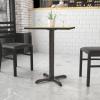 Flash Furniture Beverly 22” x 22” Restaurant Table X-Base with 3” Dia. Table Height Column(Black)