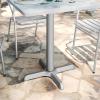 Flash Furniture Beverly 22” x 22” Restaurant Table X-Base with 3” Dia. Table Height Column(Silver)