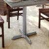 Flash Furniture Beverly 22” x 22” Restaurant Table X-Base with 3” Dia. Table Height Column(Silver)