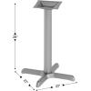 Flash Furniture Beverly 22” x 22” Restaurant Table X-Base with 3” Dia. Table Height Column(Silver)