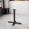Flash Furniture Beverly 23.75″ x 30″ Restaurant Table X-Base with 3″ Diameter Table Height Column, Commercial X-Base Cast Iron Table Base, Black(Classic)