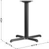 Flash Furniture Beverly 23.75″ x 30″ Restaurant Table X-Base with 3″ Diameter Table Height Column, Commercial X-Base Cast Iron Table Base, Black(Classic)