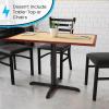 Flash Furniture Beverly 23.75″ x 30″ Restaurant Table X-Base with 3″ Diameter Table Height Column, Commercial X-Base Cast Iron Table Base, Black(Classic)