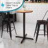 Flash Furniture Beverly 30” x 30” Restaurant Table X-Base with 3” Dia. Bar Height Column(Table X-Base)