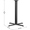 Flash Furniture Beverly 33” x 33” Restaurant Table X-Base with 4” Dia. Bar Height Column, Black, Set of 1(Classic)