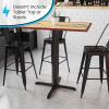 Flash Furniture Beverly 33” x 33” Restaurant Table X-Base with 4” Dia. Bar Height Column, Black, Set of 1(Classic)