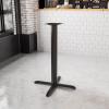 Flash Furniture Beverly 33” x 33” Restaurant Table X-Base with 4” Dia. Bar Height Column, Black, Set of 1(Classic)