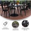 Flash Furniture Declan Commercial Outdoor Dining Table with Umbrella Hole, All Weather Poly Resin Top and Steel Base, 36″ Square, Brown/Black(Black Top/Black Frame)
