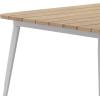 Flash Furniture Declan Commercial Outdoor Dining Table with Umbrella Hole, All Weather Poly Resin Top and Steel Base, 36″ Square, Brown/Black(Brown Top/Silver Frame)