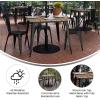 Flash Furniture Declan Commercial Outdoor Dining Table with Umbrella Hole, All Weather Poly Resin Top and Steel Base, 36″ Square, Brown/Black(Brown/Black)