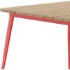 Flash Furniture Declan Commercial Outdoor Dining Table with Umbrella Hole, All Weather Poly Resin Top and Steel Base, 36″ Square, Brown/Black(Brown/Red)