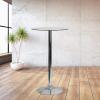 Flash Furniture Kenneth Commercial 23.5″ Round Tempered Glass Table with 35.5″H Chrome Base