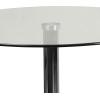 Flash Furniture Kenneth Commercial 23.5″ Round Tempered Glass Table with 35.5″H Chrome Base
