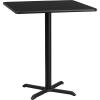 Flash Furniture 36” Square Natural Laminate Table Top with 30” x 30” Bar Height Table Base(Black)