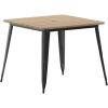Flash Furniture Declan Commercial Outdoor Dining Table with Umbrella Hole, All Weather Poly Resin Top and Steel Base, 36″ Square, Brown/Black(Brown/Black)