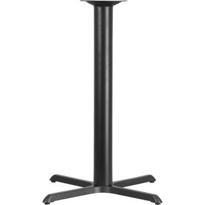 Flash Furniture Beverly 33” x 33” Restaurant Table X-Base with 4” Dia. Bar Height Column, Black, Set of 1(Classic)