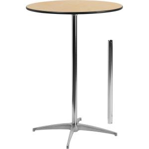 Flash Furniture Lars 30” Round Wood Cocktail Tables with 30” and 42” Columns, Set of 8(30 in.)
