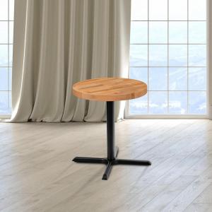 Flash Furniture Mayfair 24″ Round Butcher Block Style UV Treated Table Top for Restaurant, Bar, or Kitchen