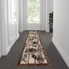 Flash Furniture Vale Collection Wildlife Area Rug – Rustic Brown Nature Inspired Olefin Rug – 6′ x 6′ Area Rug – Jute Backing – Entryway, Living Room, Bedroom(Brown)