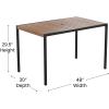 Flash Furniture 5 Piece Patio Table Set – Synthetic Teak Poly Slats – 30″ x 48″ Steel Framed Table with 4 Faux Teak Chairs