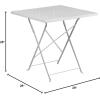 Flash Furniture Oia Commercial Grade 28″ Square White Indoor-Outdoor Steel Folding Patio Table Set with 2 Square Back Chairs(White)