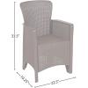 Flash Furniture Seneca Dark Gray Faux Rattan Plastic Chair Set with Matching Side Table(Chocolate)