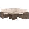 Beige Cushions/Brown Frame
