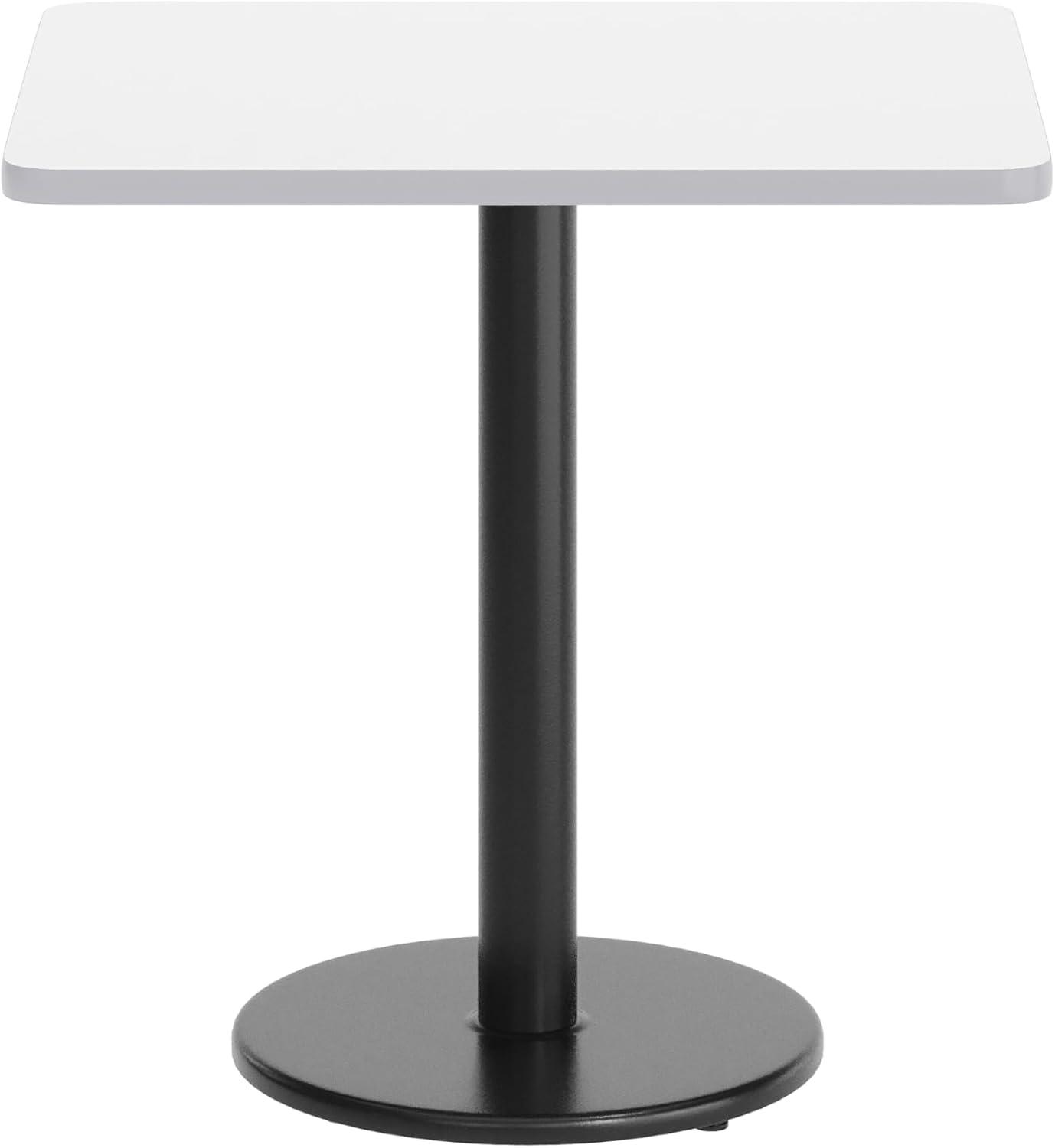 image:imageFlash Furniture 24 x 30 Rectangular Black Laminate Table Top with 18 Round Table Height BaseWhite
