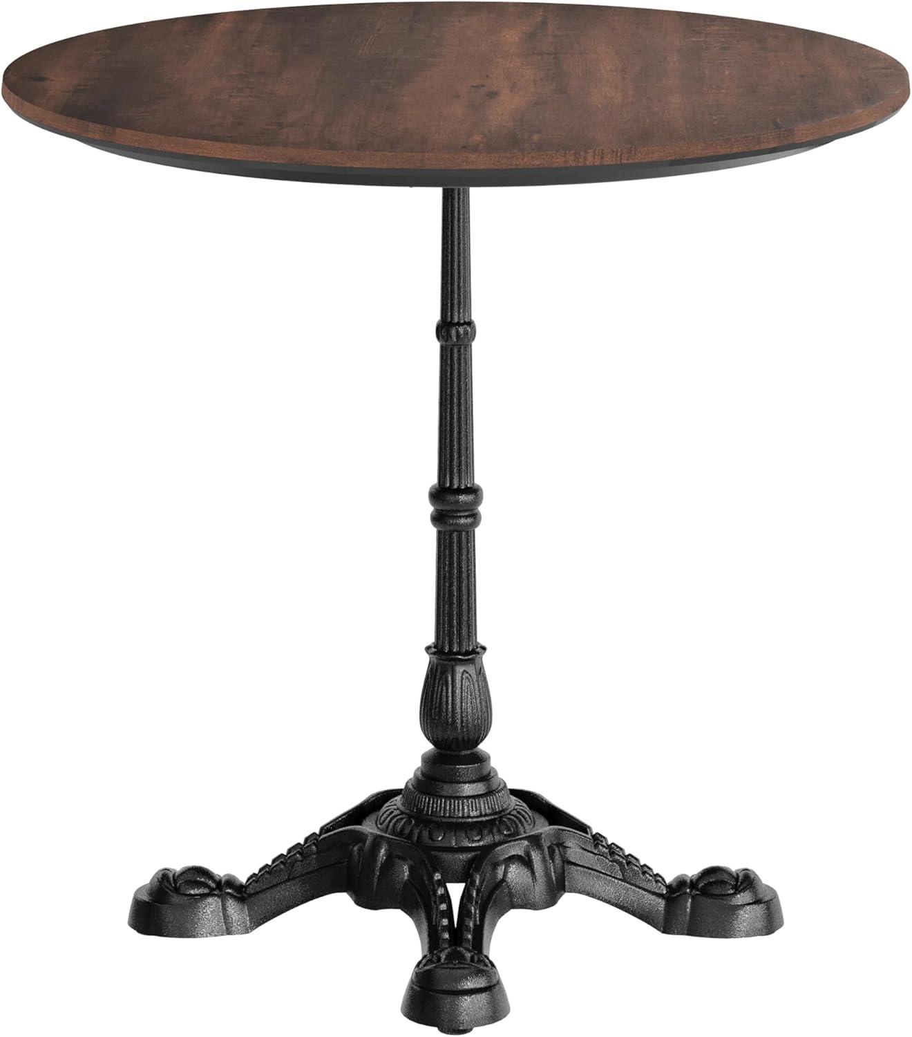 image:imageFlash Furniture Acadia 3125 Round Indoor Outdoor Dark Brown Tabletop with Black Bistro Base Scratch Heat amp UV Resistant Seamless TopGuard HPL Top and EdgeDark BrownBlack Base