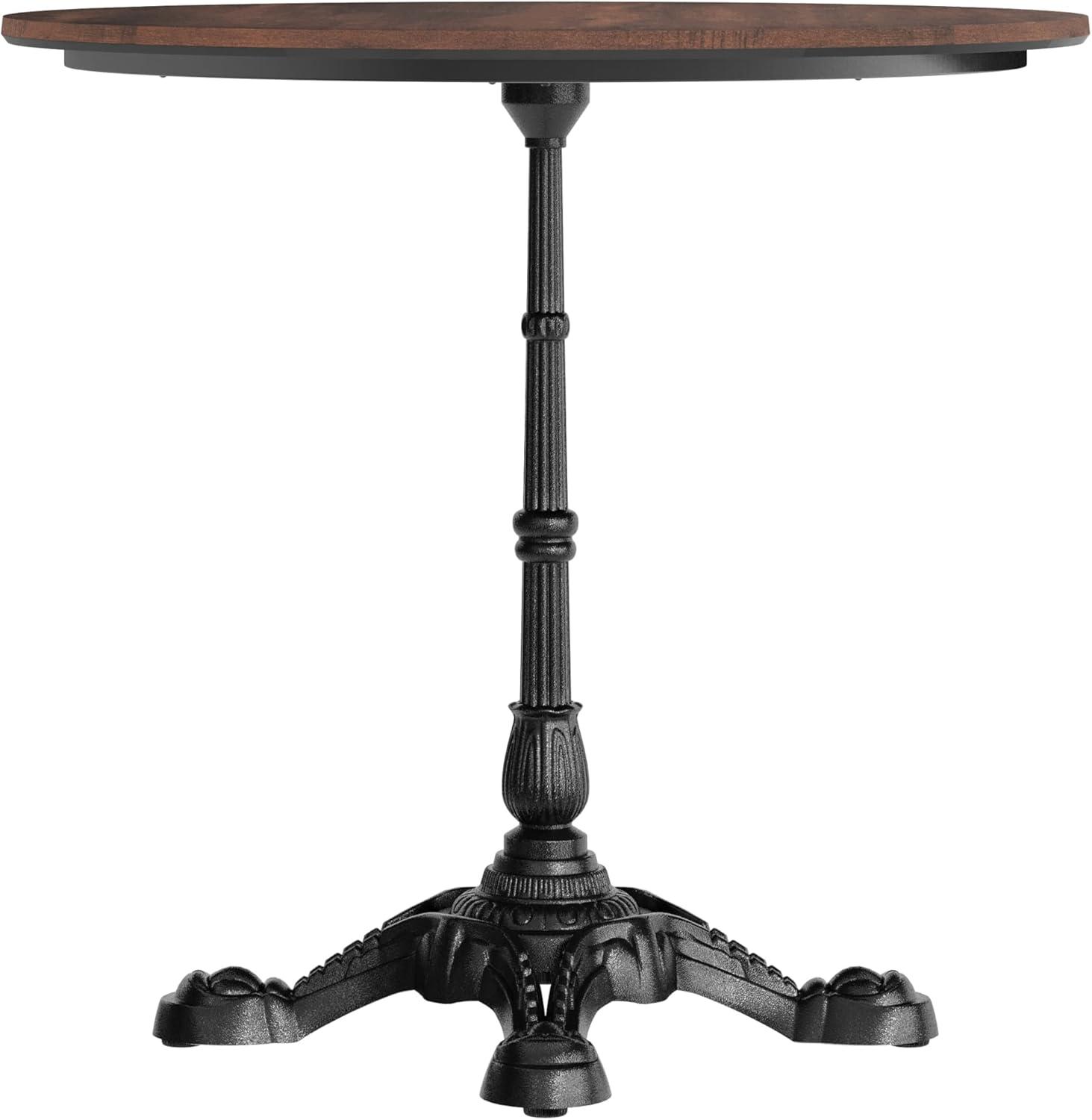 image:imageFlash Furniture Acadia 3125 Round Indoor Outdoor Dark Brown Tabletop with Black Bistro Base Scratch Heat amp UV Resistant Seamless TopGuard HPL Top and EdgeDark BrownBlack Base