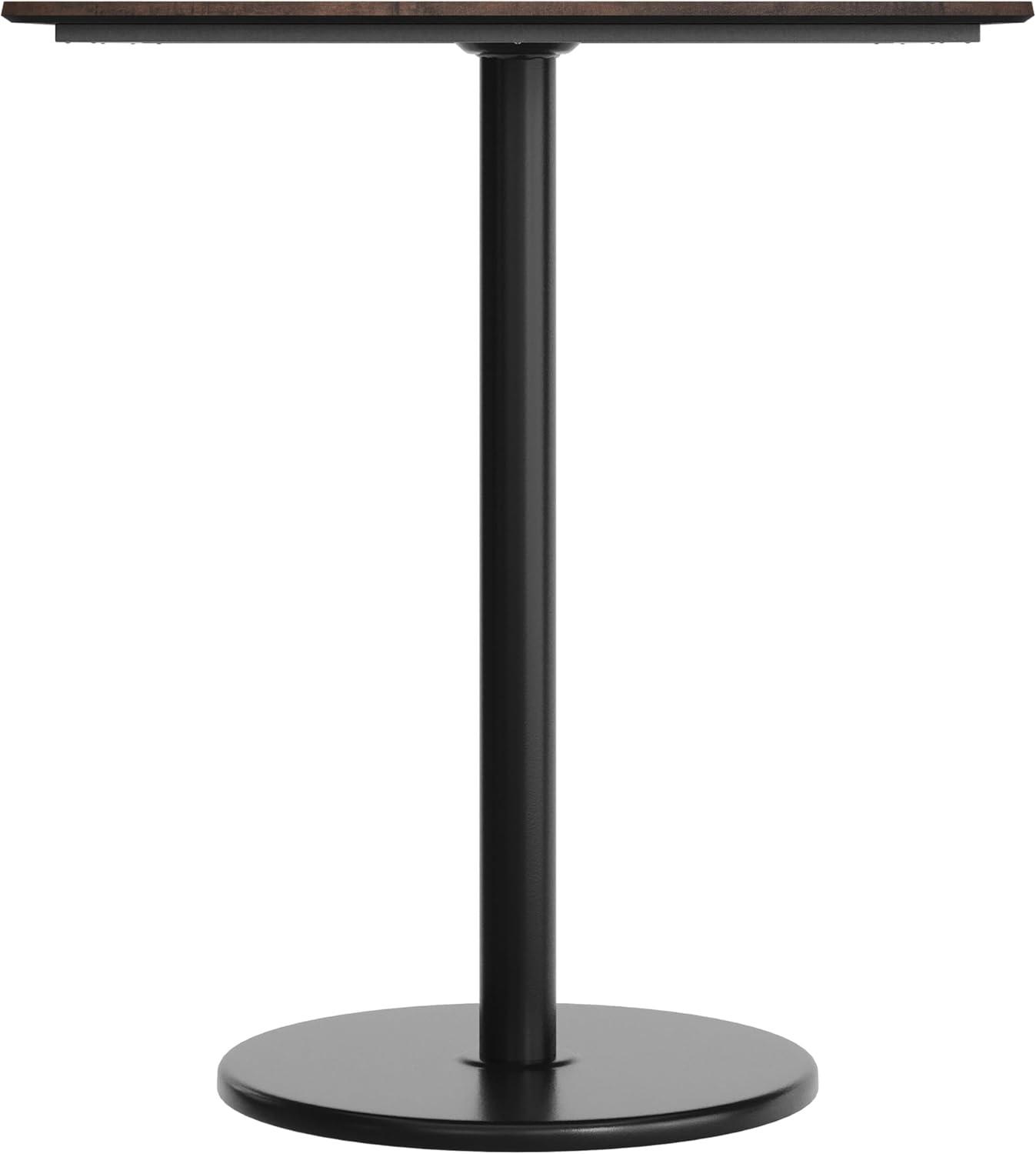 image:imageFlash Furniture Acadia 36 Square Indoor Gray Faux Concrete Tabletop with 24 Round Black Bar Height Base Seamless TopGuard HPL Top and EdgeDark BrownBlack Base