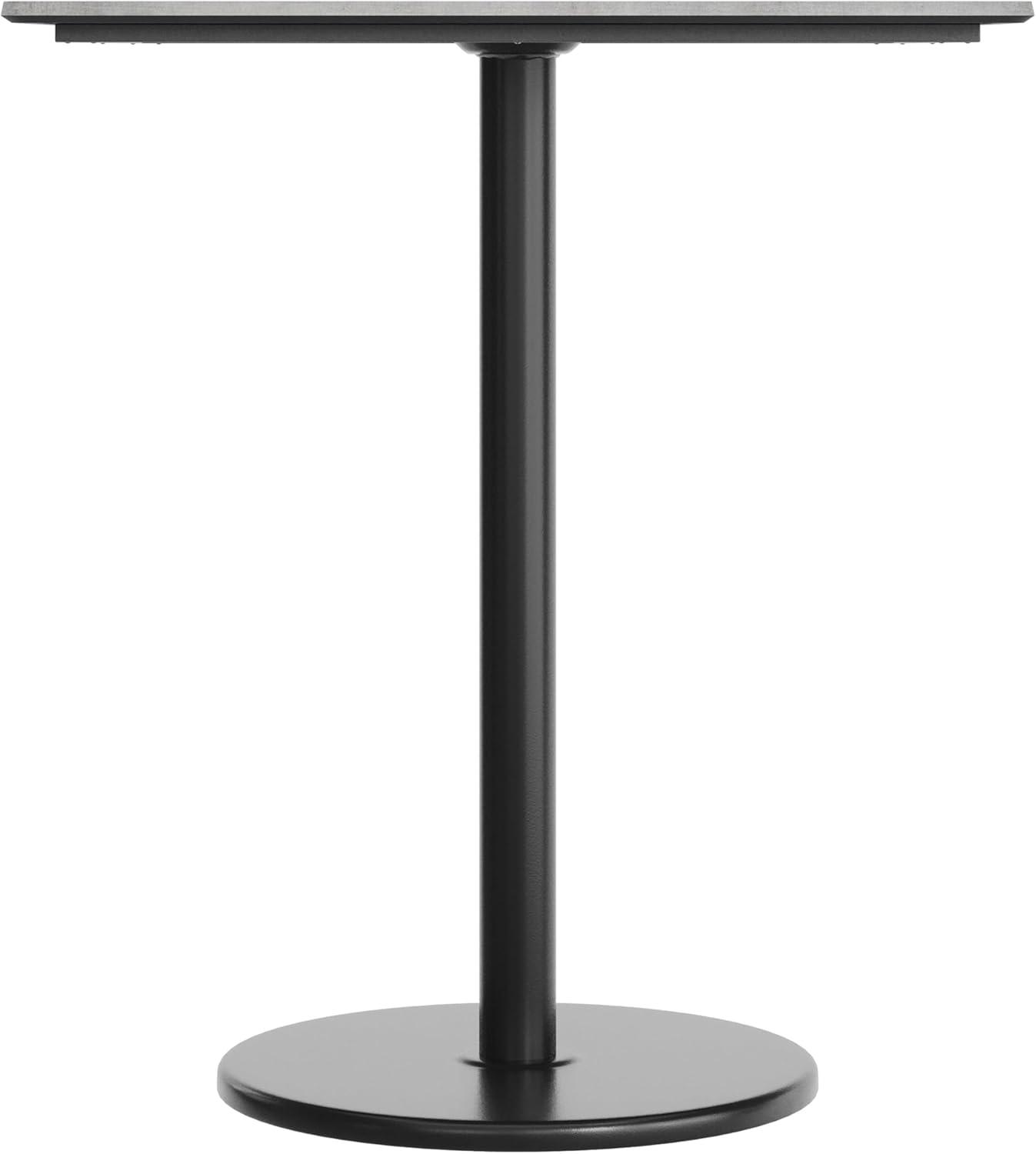image:imageFlash Furniture Acadia 36 Square Indoor Gray Faux Concrete Tabletop with 24 Round Black Bar Height Base Seamless TopGuard HPL Top and EdgeGray Faux ConcreteBlack Base