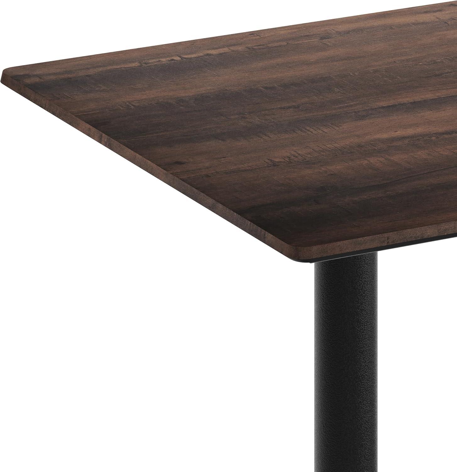image:imageFlash Furniture Acadia 48 x 30 Indoor Gray Faux Concrete Tabletop with Dual 22 x 30 Black Bar Height Crisscross Bases Seamless TopGuard HPL Top and EdgeDark BrownBlack Base