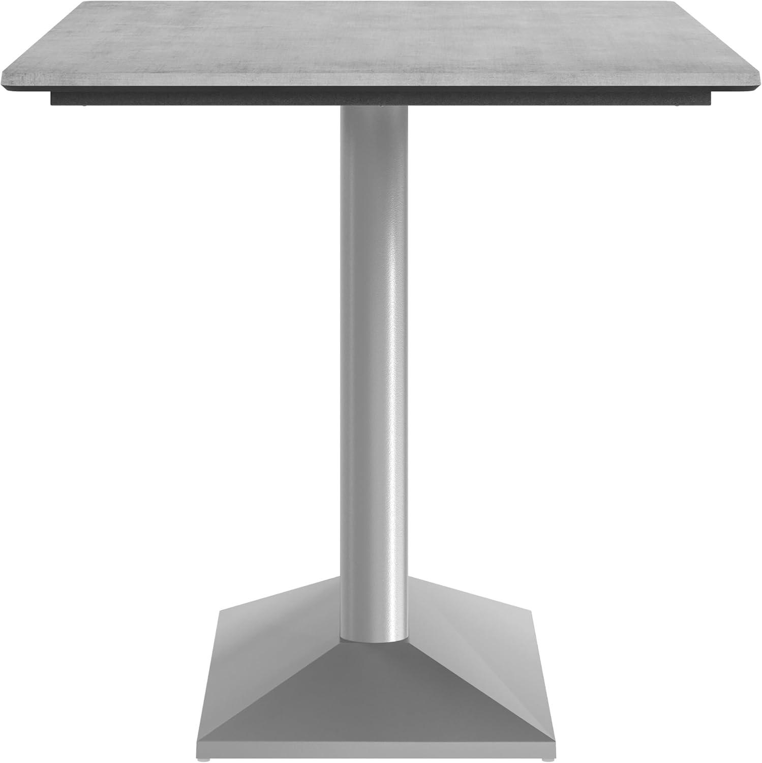 image:imageFlash Furniture Acadia 48x30 Indoor Outdoor Gray Faux Concrete Tabletop with Silver Dual Column Base Scratch Heat amp UV Resistant Seamless TopGuard Top and EdgeGray Faux ConcreteSilver Base