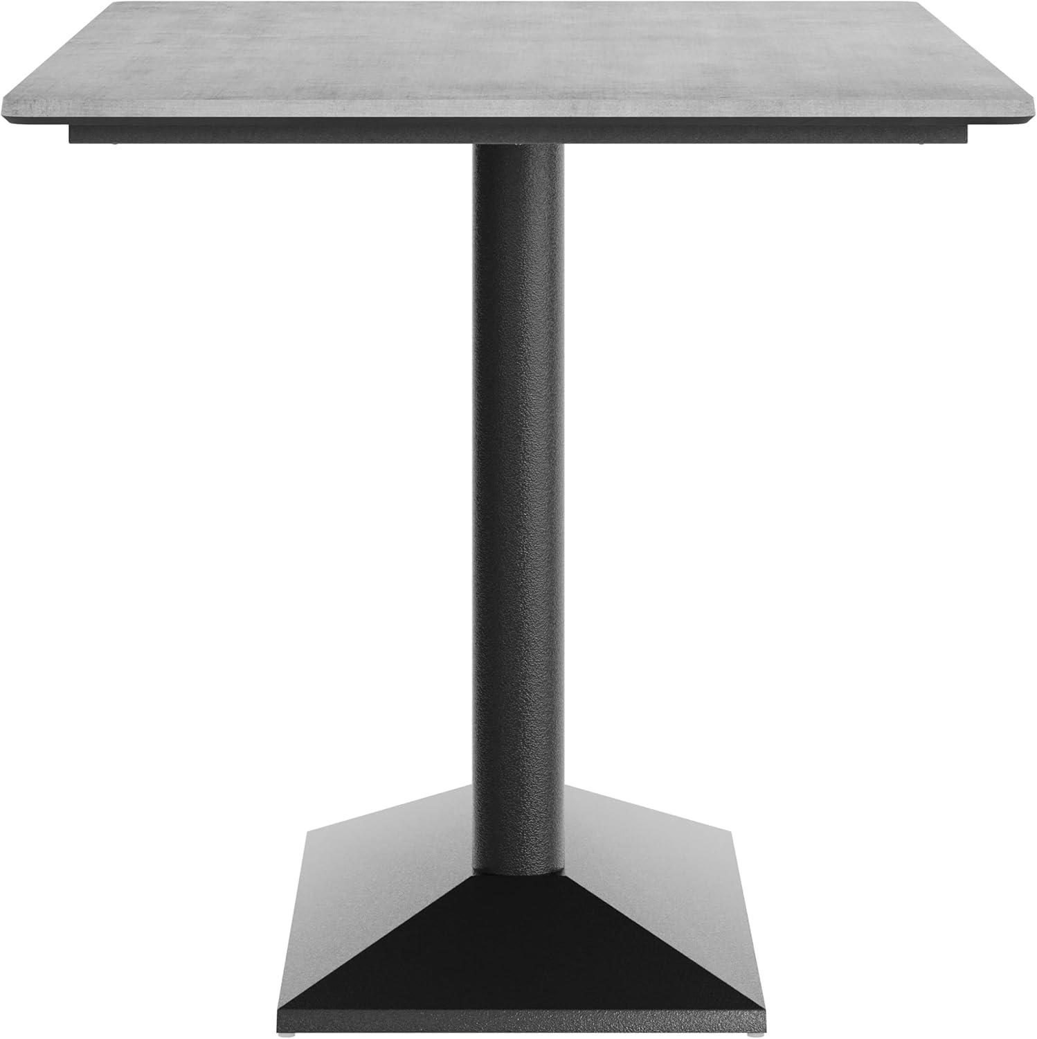 image:imageFlash Furniture Acadia 48x30 Indoor Outdoor Gray Faux Concrete Tabletop with Silver Dual Column Base Scratch Heat amp UV Resistant Seamless TopGuard Top and EdgeGray Faux ConcreteBlack Base