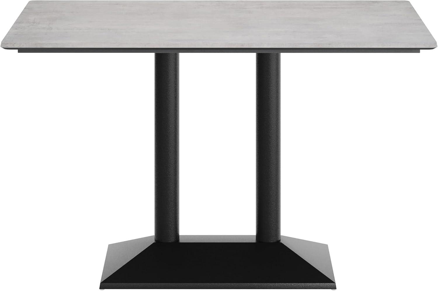 image:imageFlash Furniture Acadia 48x30 Indoor Outdoor Gray Faux Concrete Tabletop with Silver Dual Column Base Scratch Heat amp UV Resistant Seamless TopGuard Top and EdgeGray Faux ConcreteBlack Base